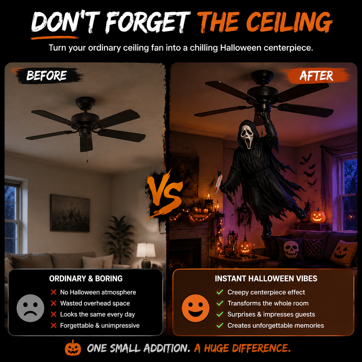 🔥 Limited Halloween Sale – Turn Your Ceiling Fan Into A Spooky Horror Decoration