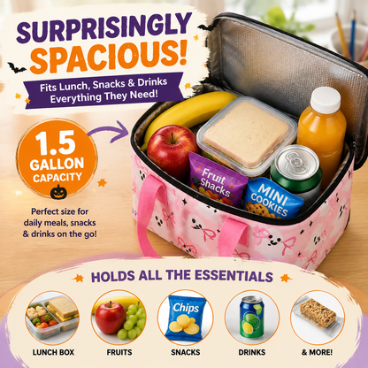 🎃 Limited 2026 Halloween Insulated Cooler Bag – New Seasonal Design, 1.5 Gallon Snack Tote For Parties & Outdoor Fun