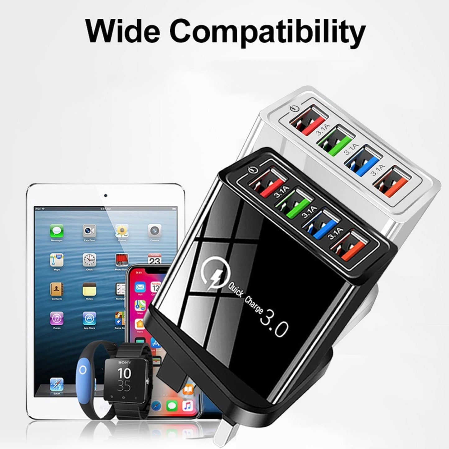 ⚡ 4-Port USB Fast Charger with Quick Charge 3.0/The Charger Big Tech Hates