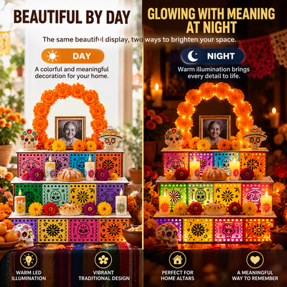 🔥Last Day 49% OFF - 🎃🏵️Day of the Dead Wooden Altar Display Set | 💕Death is not the end of life, forgetting is(📦Buy 2 Free Shipping)