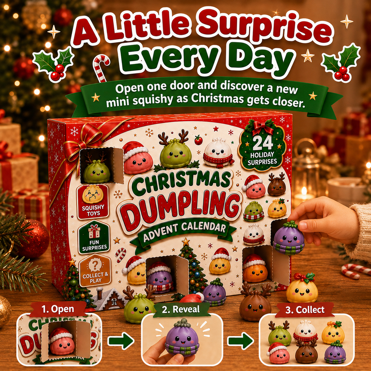🎅 CHRISTMAS SPECIAL | 24 Days of Mini Squishies – Cute 2026 Advent Calendar with Daily Dumpling Surprises