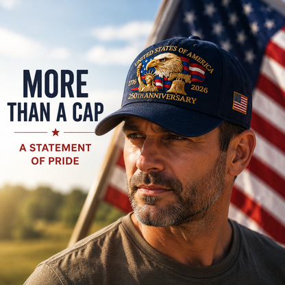 🇺🇸 ☀️ 250 Years of American Freedom Cap – Vintage Commemorative Patriotic Hat