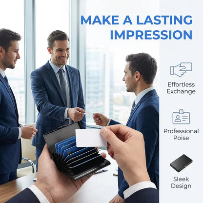 💼 BUSINESS FAVORITE | Premium Metal Card Holder – Slim RFID Wallet with Matte Black Finish