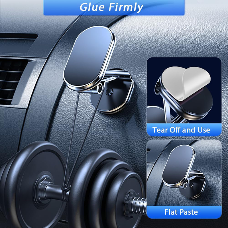 📱 Foldable Magnetic Car Phone Holder – 360° Rotating Metal Mount
