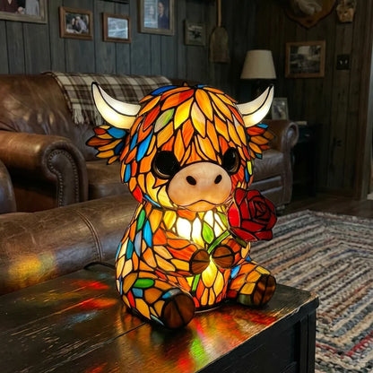 Highland Cow Night Light | Handmade Farmhouse LED Gift Lamp