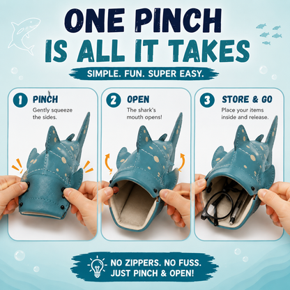 🌊 OCEAN LOVER FAVORITE | 3D Whale Shark Storage Pouch – Cute Desk Organizer, Pencil Case & Eyewear Holder