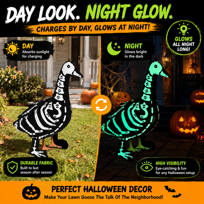 🔥 50K+ Sold | 🎃 Glowing Skeleton Goose Costume Halloween Yard Decor