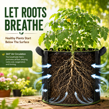 Premium Fabric Grow Bags – Breathable Planting Bags For Healthier Roots & Bigger Harvests