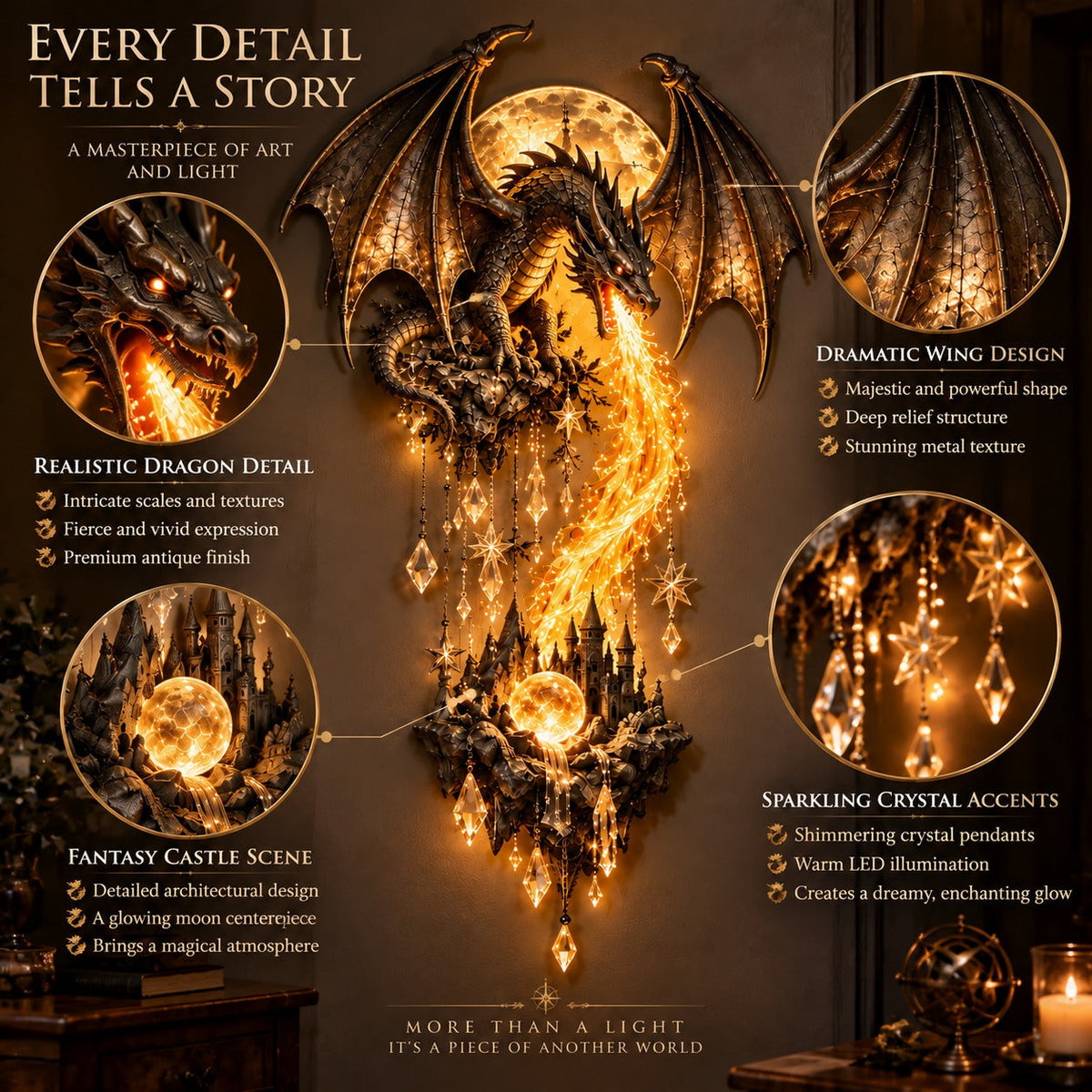 🎁Last Day 49% OFF -🐉 Dragonfire Guardian™ Wall Sconce – A Legendary Flame Awakens On Your Wall