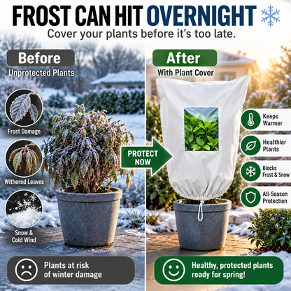 🌿 WINTER GARDEN ESSENTIAL | Plant Frost Protection Cover – Breathable Reusable Cover for Shrubs, Pots & Young Trees