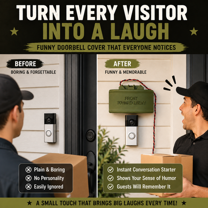 Prank Claymore Mine Doorbell No Soliciting Safe Doorbell Funny Fake Fake Mine Doorbell Gift Bell Button Cover Front for Joke Gag Pranks Gift Toward Friend Adults Home Decor