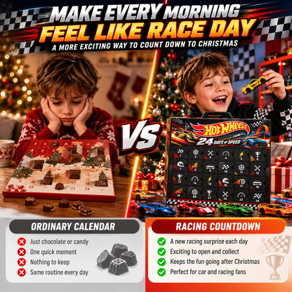 🏎️ 24-Day Racing Advent Calendar – Christmas Countdown Gift for Car Fans & Racing Lovers