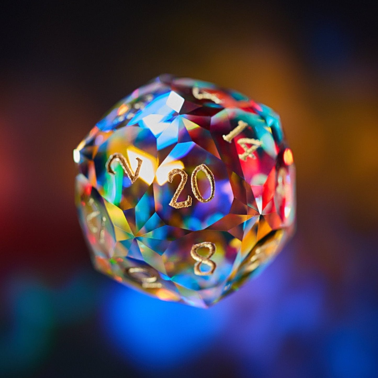 Fantasy Glass Dice Set for DND | 7-Piece Polyhedral RPG Dice