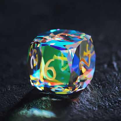 Fantasy Glass Dice Set for DND | 7-Piece Polyhedral RPG Dice