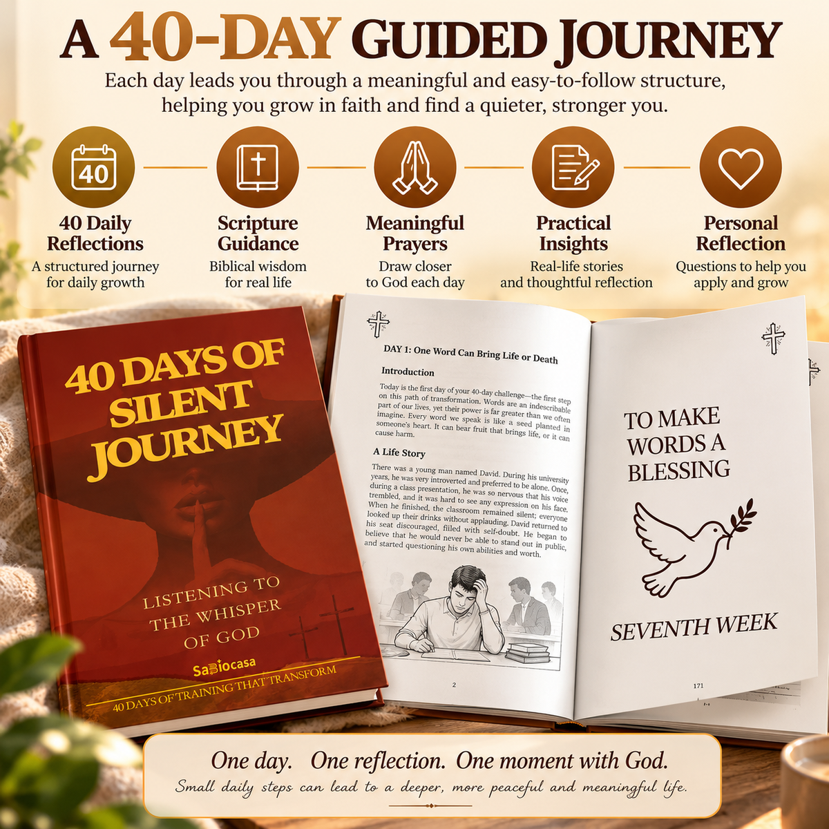 ✝️ 40-Day Christian Devotional Book – Daily Scripture, Prayer & Reflection for Spiritual Growth