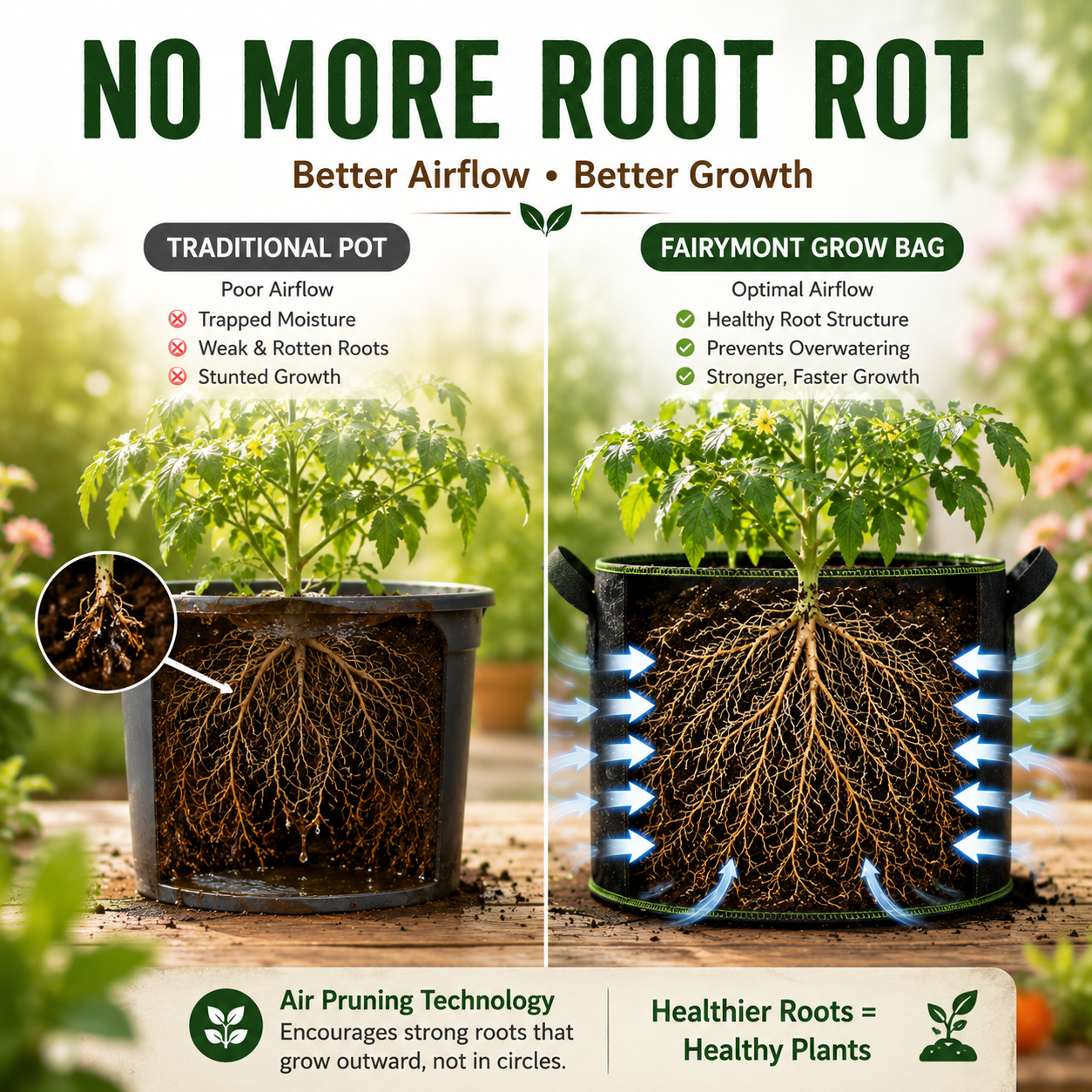 Premium Fabric Grow Bags – Breathable Planting Bags For Healthier Roots & Bigger Harvests