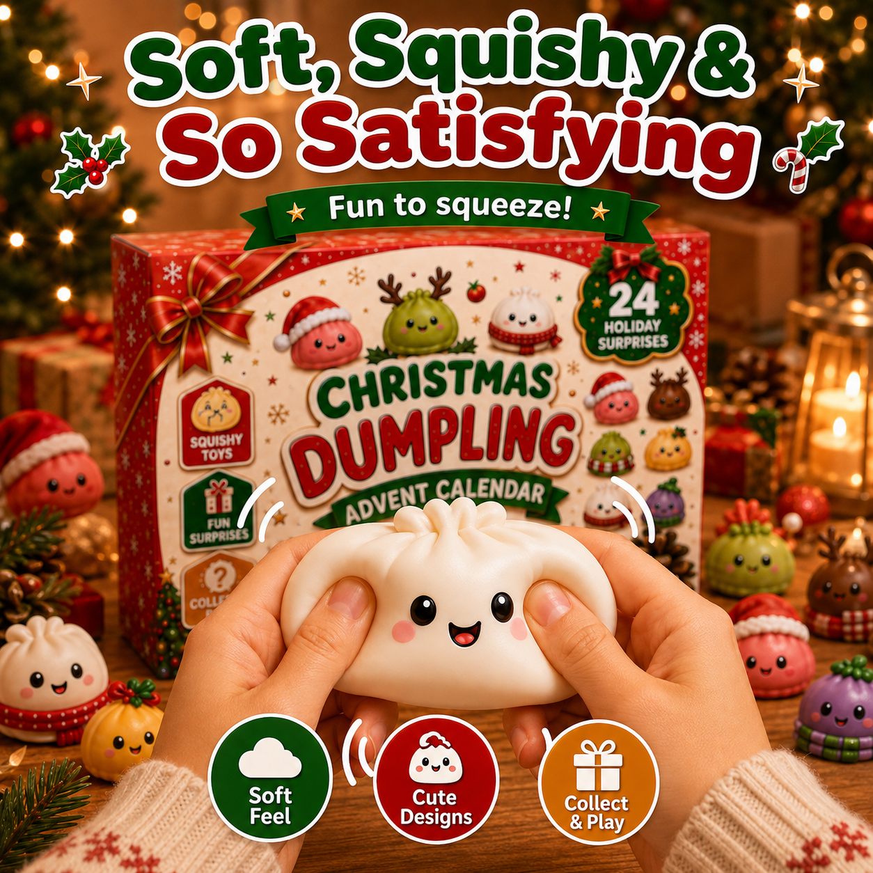 🎅 CHRISTMAS SPECIAL | 24 Days of Mini Squishies – Cute 2026 Advent Calendar with Daily Dumpling Surprises