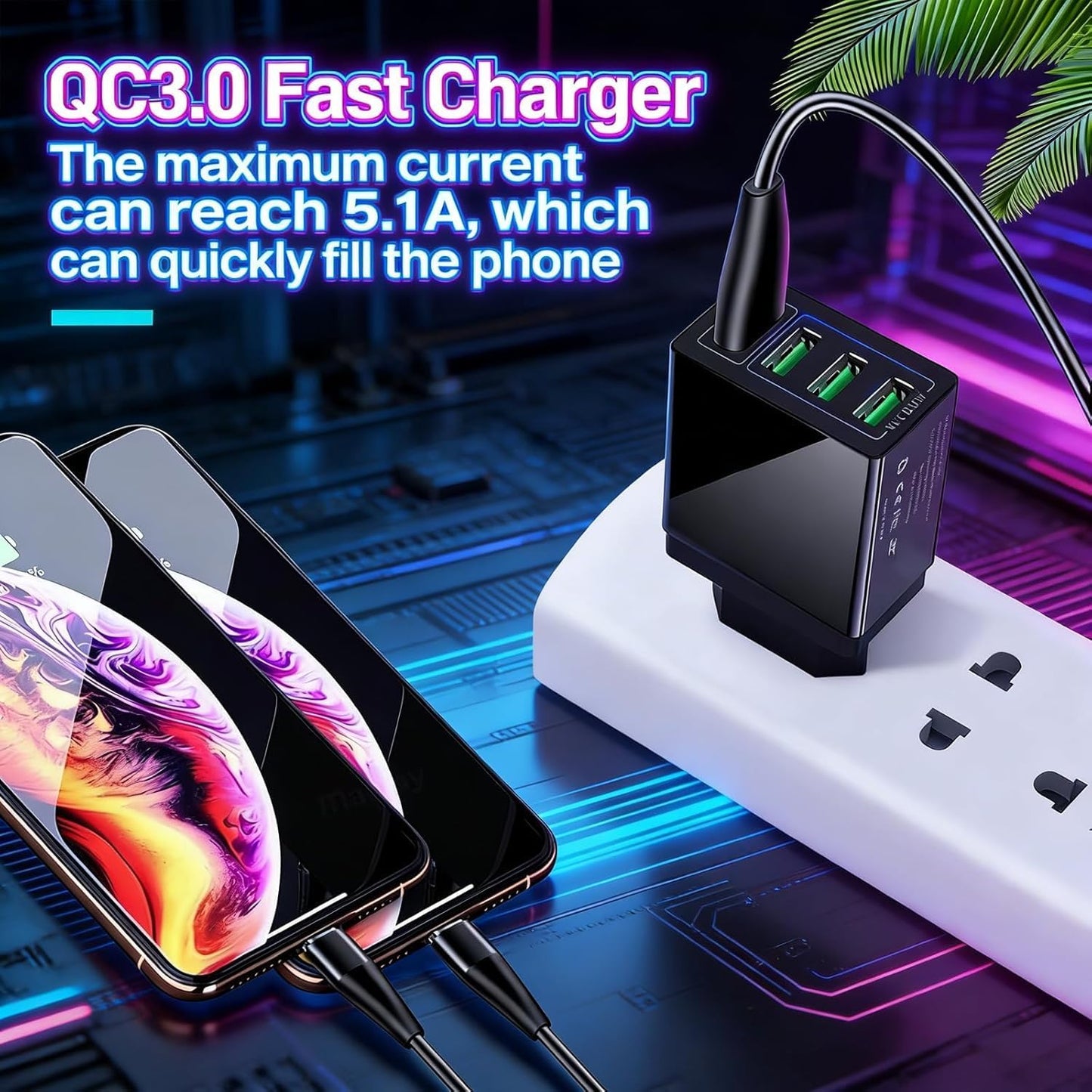 ⚡ 4-Port USB Fast Charger with Quick Charge 3.0/The Charger Big Tech Hates