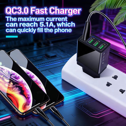 ⚡ 4-Port USB Fast Charger with Quick Charge 3.0/The Charger Big Tech Hates