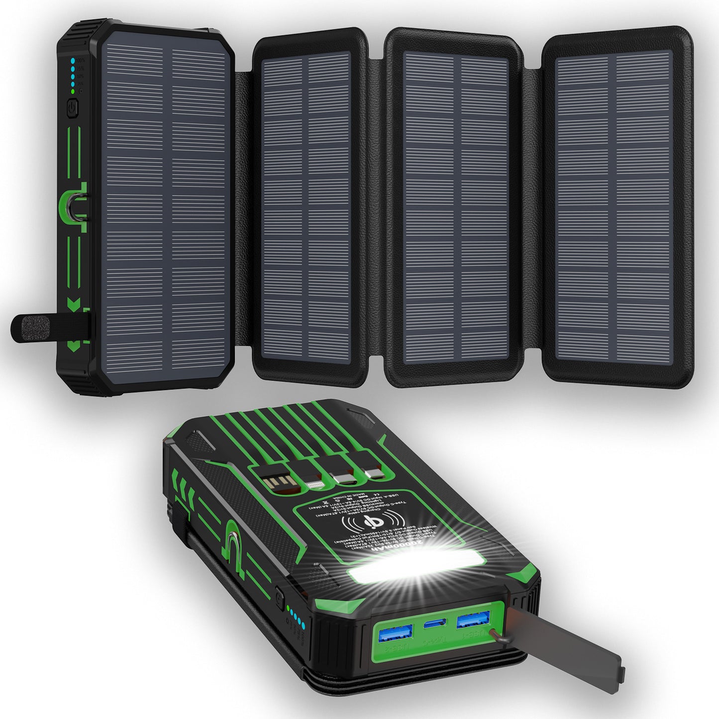 🔋 48000mAh Solar Power Bank – Wireless Portable Charger