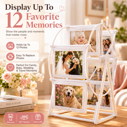 🎡 Ferris Wheel Photo Frame | Rotating 12-Photo Memory Gift