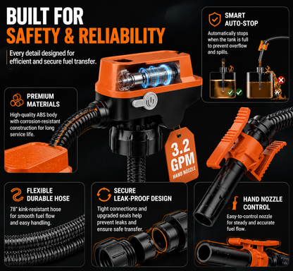 🔋 Cordless Fuel Transfer Pump – Portable Battery Powered Diesel & Gas Pump