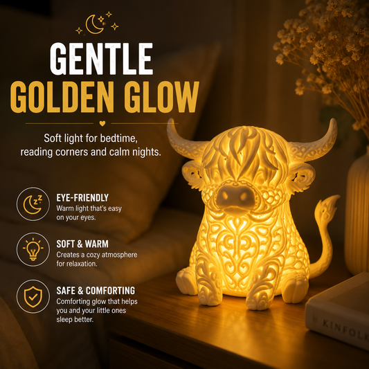 🐮Highland Cow Cozy Glow Lamp | Cute Warm Night Light for Home Decor