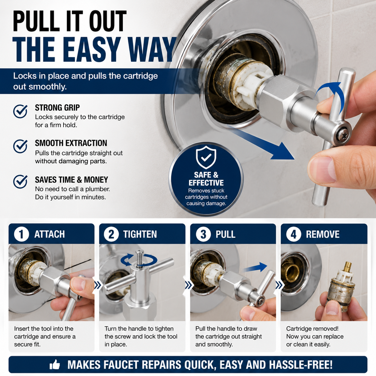 🔧 Faucet Cartridge Puller Tool | 🚿 Remove Stuck 1200 / 1222 / 1225 Cartridges Fast