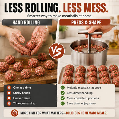 🍝 FAMILY KITCHEN DEAL | Stainless Steel Meatball Press – Make Uniform Meatballs for Pasta, Dinner & Meal Prep
