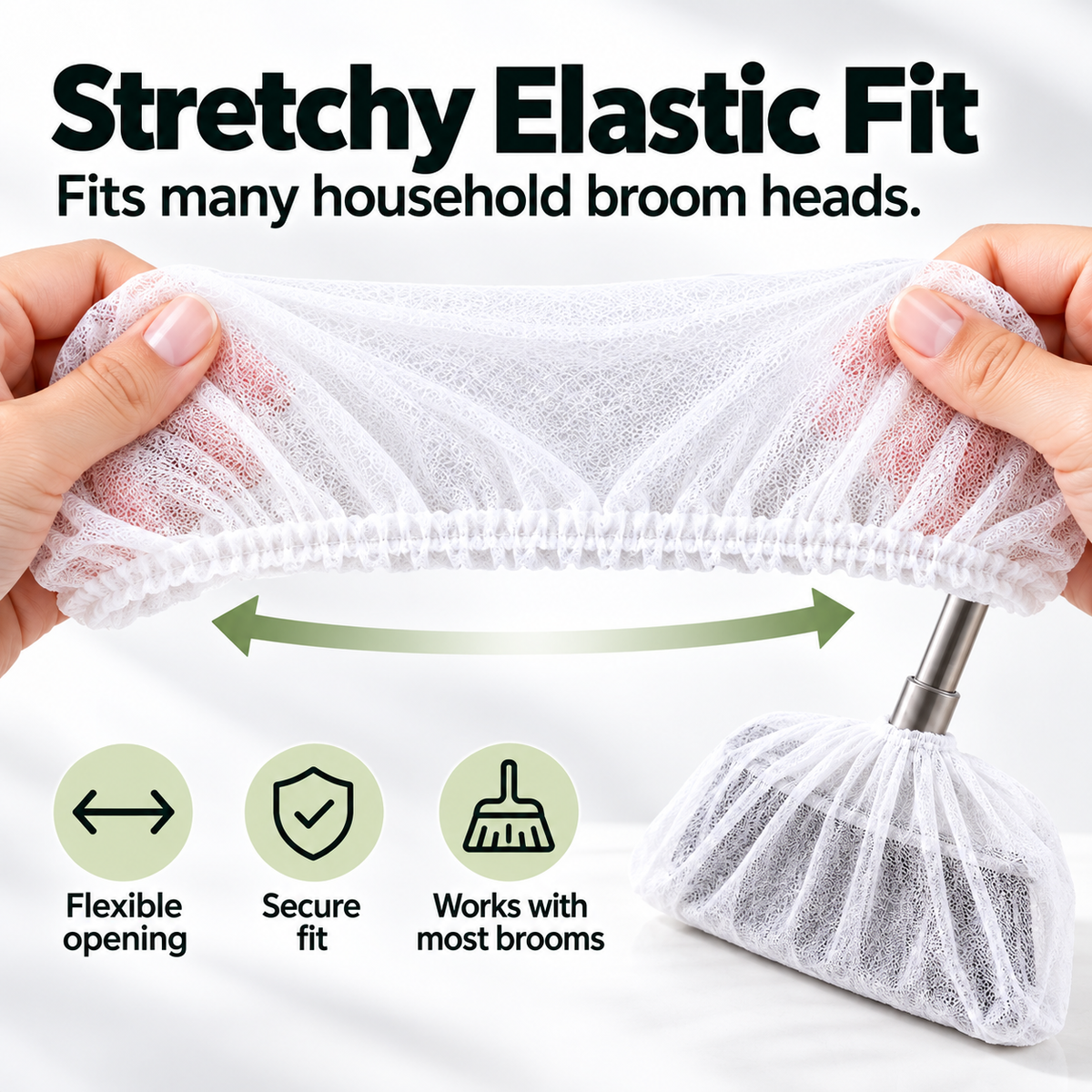 🧹 Disposable Broom Dust Cover – Elastic Cleaning Cover for Pet Hair, Dust & Everyday Floor Debris