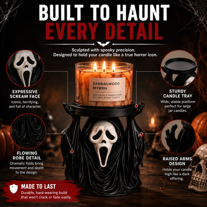 🖤 GIFT DEAL | Halloween Ghost Candle Holder – Unique Horror Gift for Candle Lovers & Spooky Decor Fans