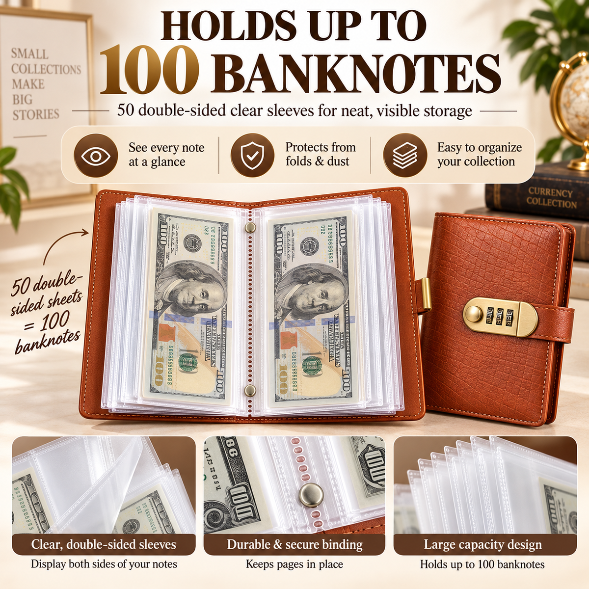 🔒 MONEY ORGANIZER | A6 Savings Notebook with Secure Closure – Cash Storage, Budget Planner & Expense Tracker