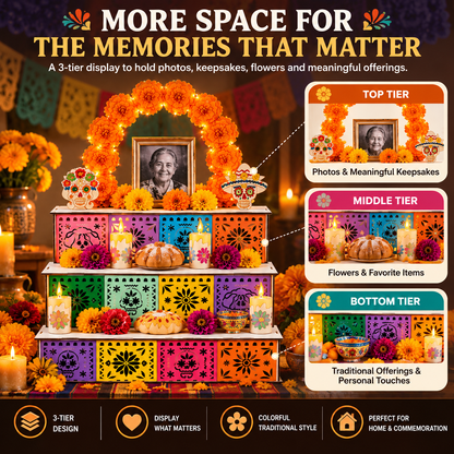 🔥Last Day 49% OFF - 🎃🏵️Day of the Dead Wooden Altar Display Set | 💕Death is not the end of life, forgetting is(📦Buy 2 Free Shipping)