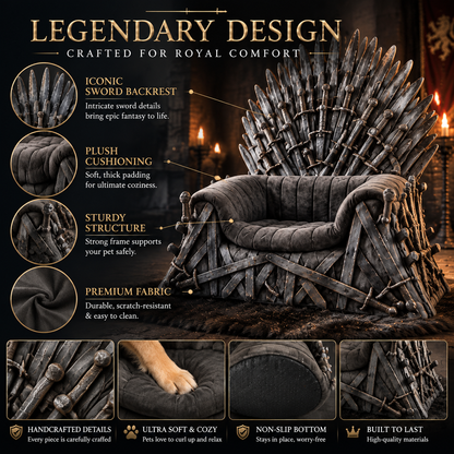 👑Luxury Pet Throne Bed Chair For Dogs Cats – Fantasy Royal Style Pet Furniture