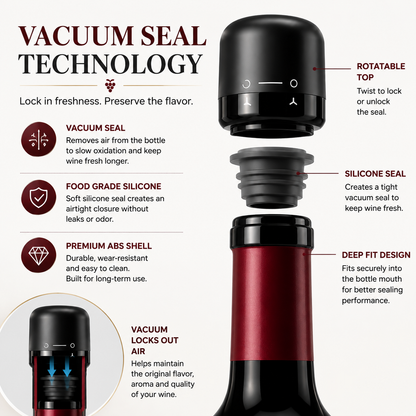 🍷 Premium Vacuum Wine Stopper – Keep Wine Fresh Longer with Airtight Seal