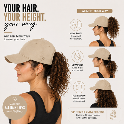 🎀 SPECIAL OFFER | Women's Open-Back Ponytail Cap – Style Your Hair Your Way