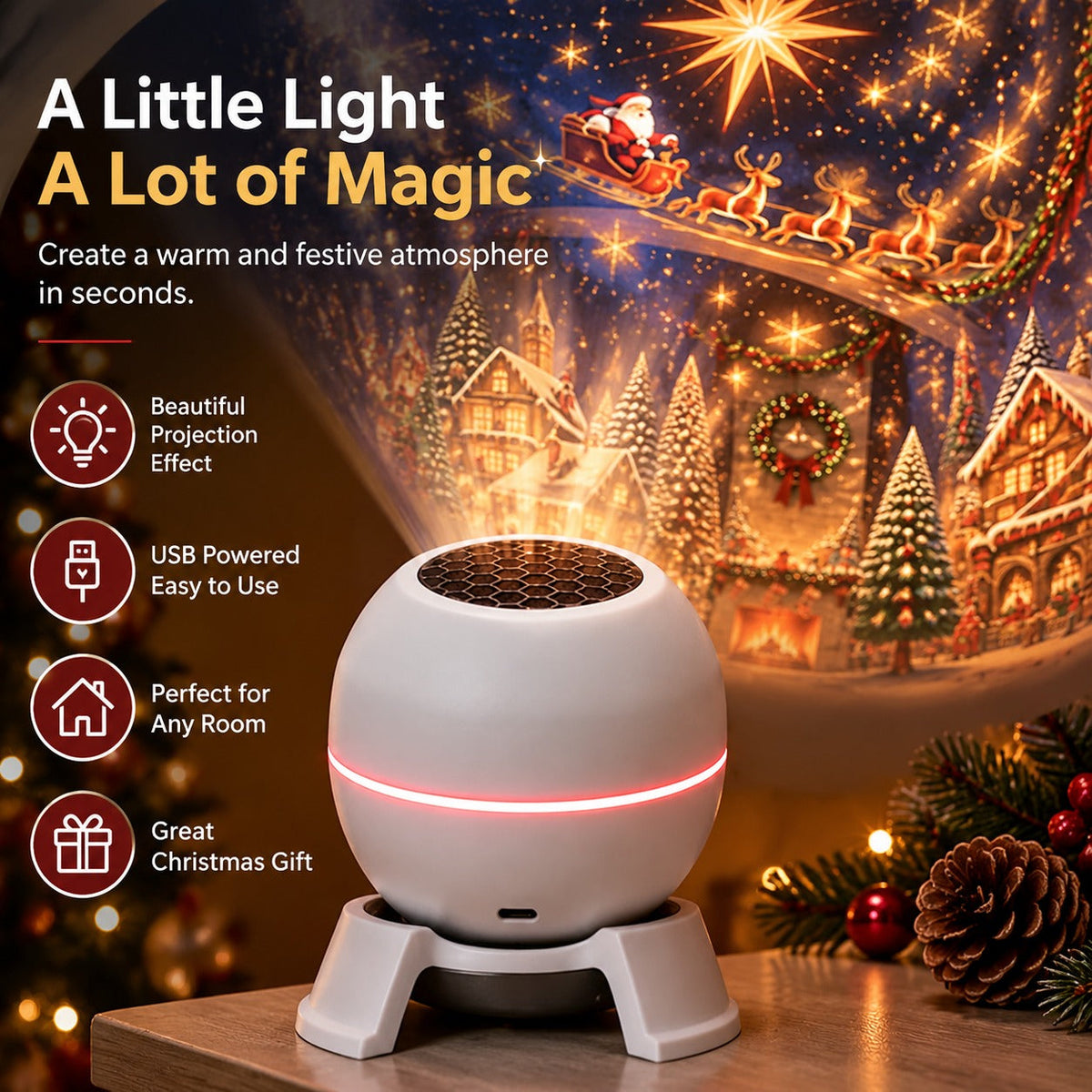 Thethenuvaro™ Christmas Projector