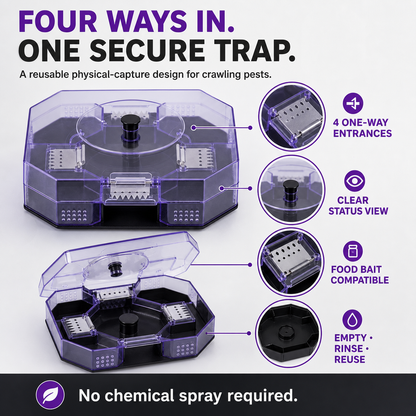 🪳 50% OFF Reusable Roach Trap – Catch Crawling Pests Without Spraying