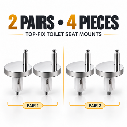 🔩 2-Pack Top-Fix Toilet Seat Hinge Bolts – Adjustable Anti-Wobble Replacement Kit
