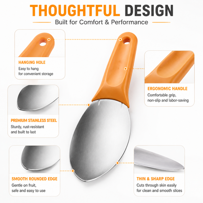 🥭 3-in-1 Fruit Cutter & Scoop Tool – Easy Mango Slicer, Fruit Separator & Serving Spoon for Quick Fruit Preparation