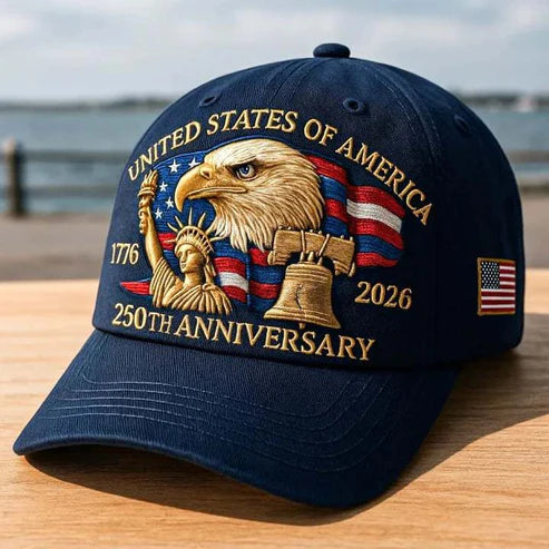 🇺🇸 ☀️ 250 Years of American Freedom Cap – Vintage Commemorative Patriotic Hat
