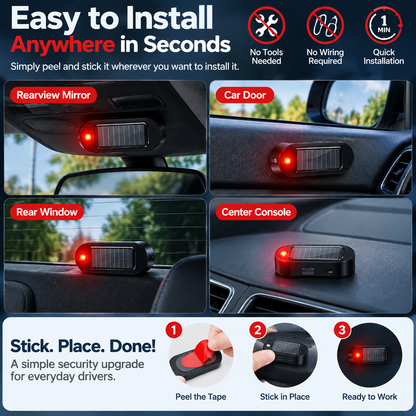 🔥 50% OFF TODAY | Solar Powered Car Alarm Light - Wireless LED Vehicle Security Indicator