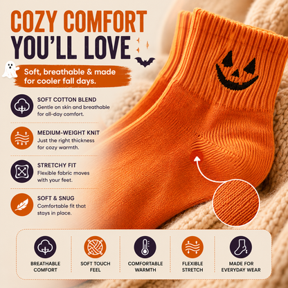 🎁 HALLOWEEN GIFT SALE | 5-Pair Cute Spooky Embroidered Socks