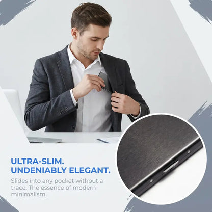 💼 BUSINESS FAVORITE | Premium Metal Card Holder – Slim RFID Wallet with Matte Black Finish
