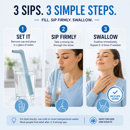 💧 2026 New Trending Hiccup Relief Tool – Portable Reusable Resistance Drinking Device