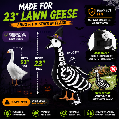 🔥 50K+ Sold | 🎃 Glowing Skeleton Goose Costume Halloween Yard Decor