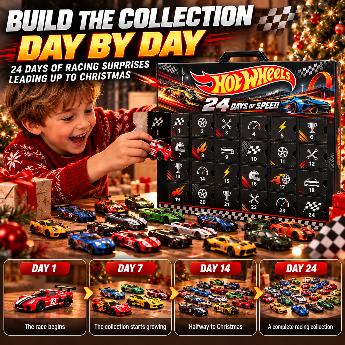 🏎️ 24-Day Racing Advent Calendar – Christmas Countdown Gift for Car Fans & Racing Lovers