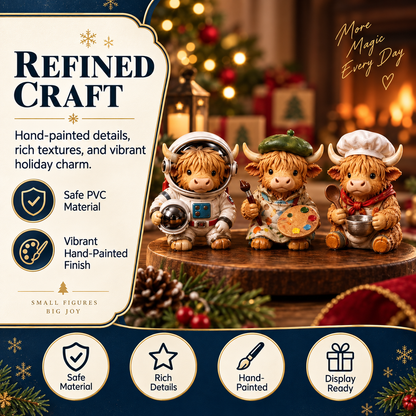 🐮 HOT SALE | 24-Day Highland Cow Advent Calendar – 24 Collectible Christmas Cow Figurines & Daily Surprises