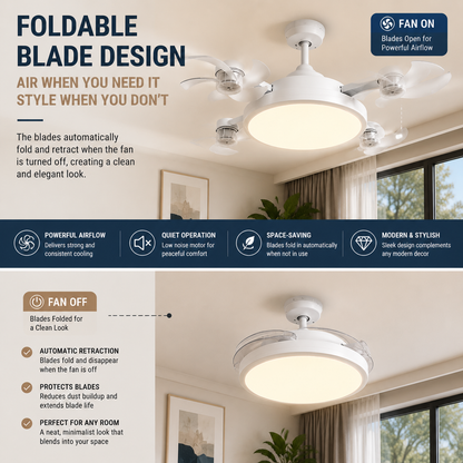 🌀New E27 Socket Ceiling Fan Light – 2‑in‑1 Silent LED Fan with Remote Control, Energy‑Saving Cooling & Lighting Combo for Home Bedroom