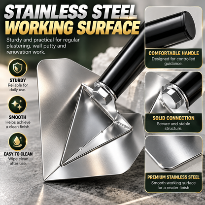 🏠 Corner Finishing Trowel – Stainless Steel Plaster & Putty Tool for Interior Wall Corners